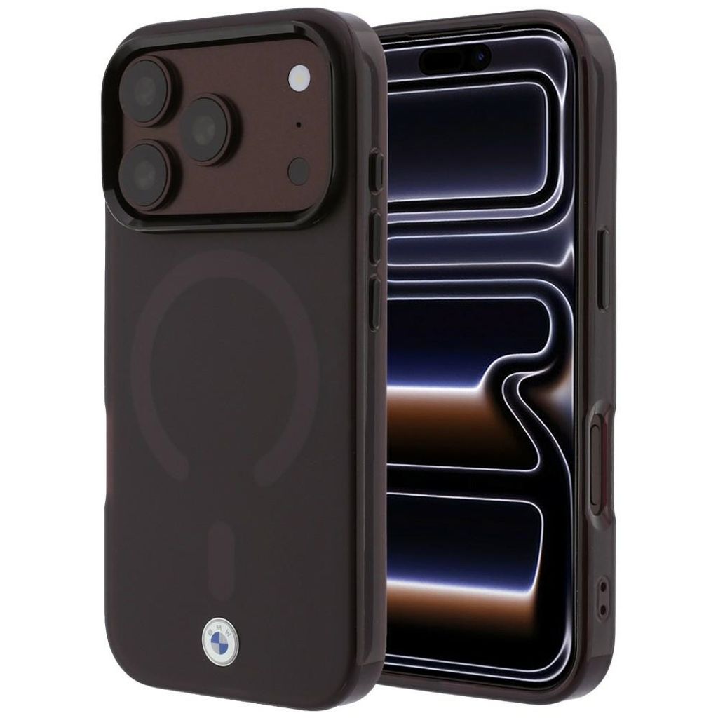 BMW Sign Frosted IML Metal Logo MagSafe -kuori till iPhone 18 Pro/17 Pro - Burgundi