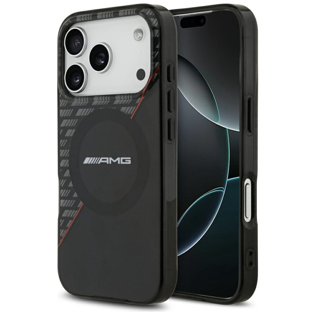 Mercedes AMG IML Double Layer Rhombs MagSafe -kuori till iPhone 18 Pro/17 Pro - Musta