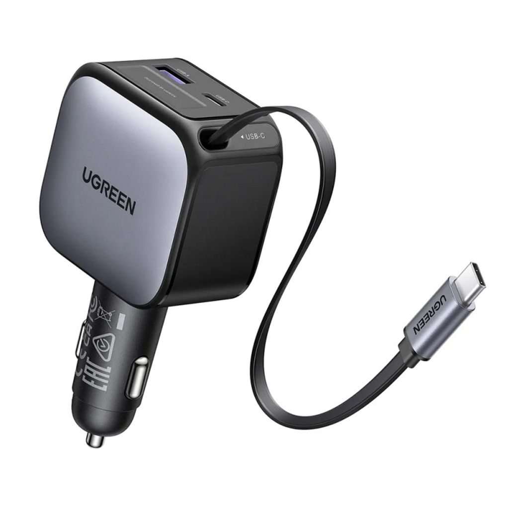 UGREEN Billader 60W, 3A, USB-A/USB-C med USB-C-kabel - Grå