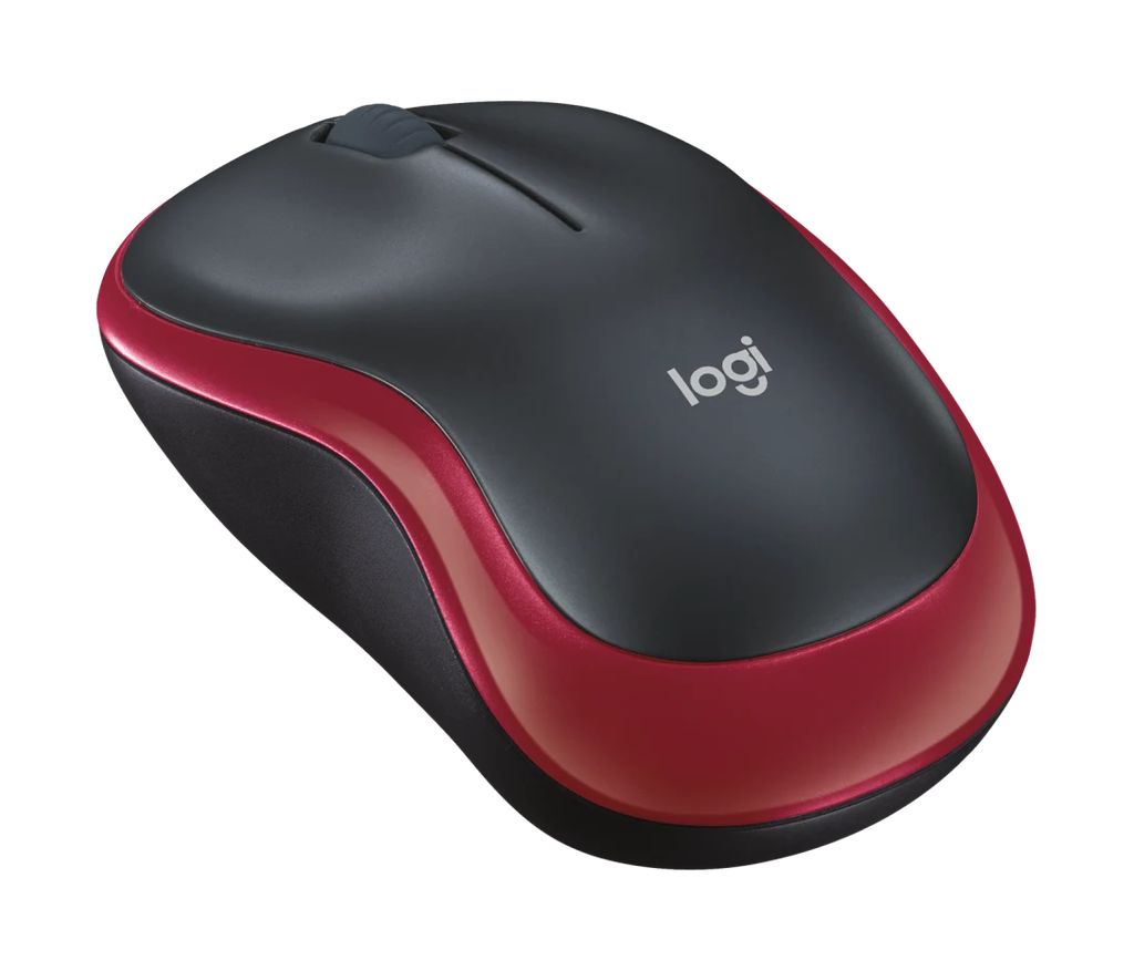 Logitech Trådlös Mus M185 – Svart/Röd