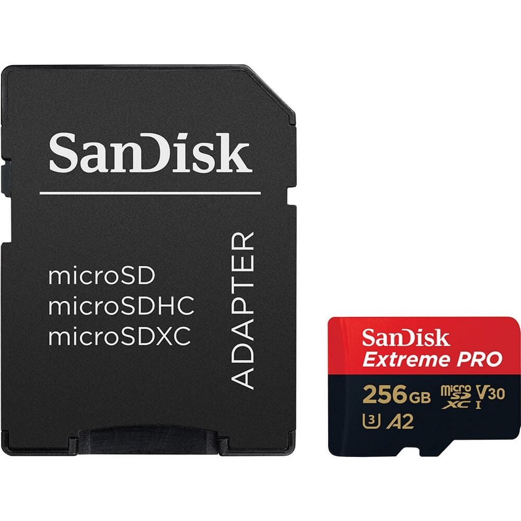 SanDisk Ultra Micro SDXC klasse 10 UHS-I, 256 GB med SD-adapter