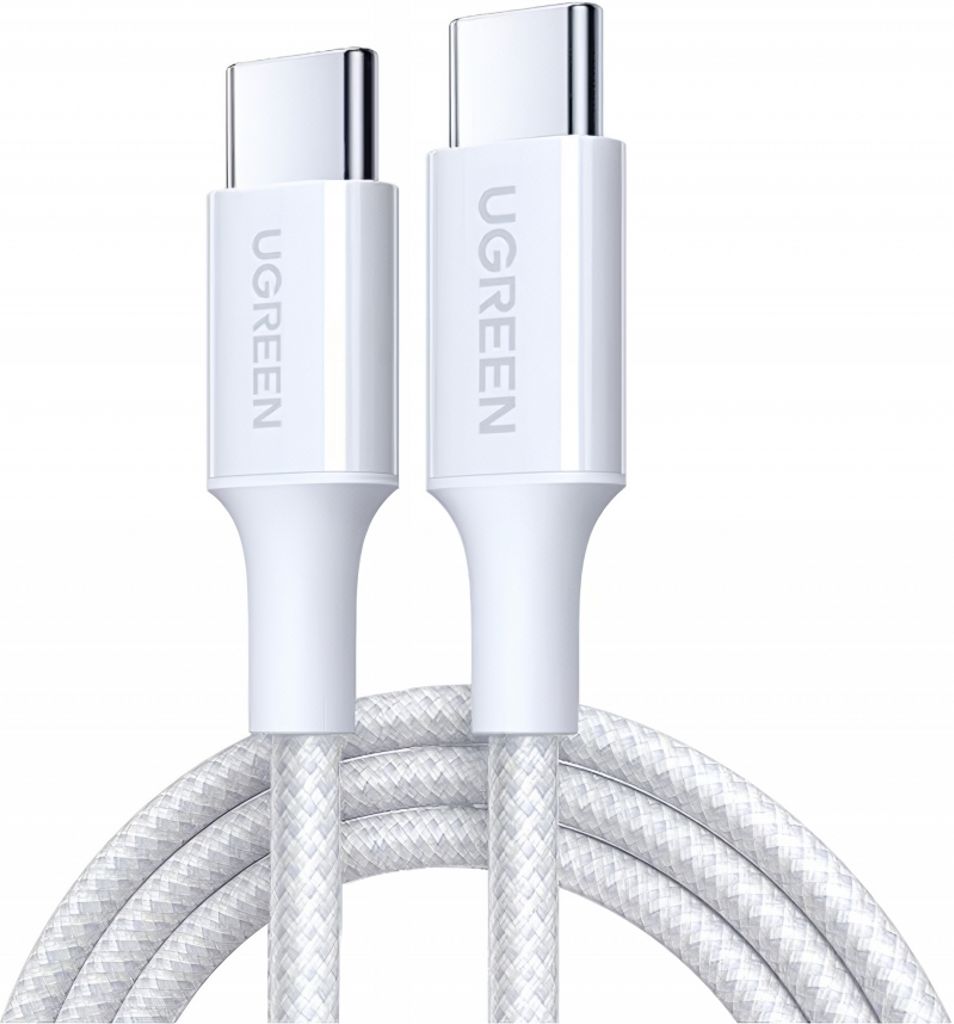 UGREEN L501 USB-C till USB-C-kabel 60W, 3A, 2m – Vit