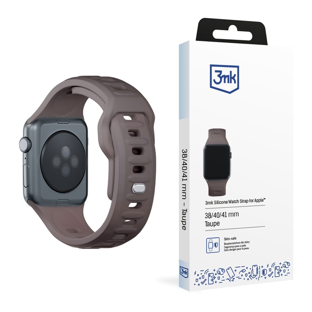 3mk Silikoni Kellonranneke Apple Watch 38/40/41mm  - Tummanharmaa