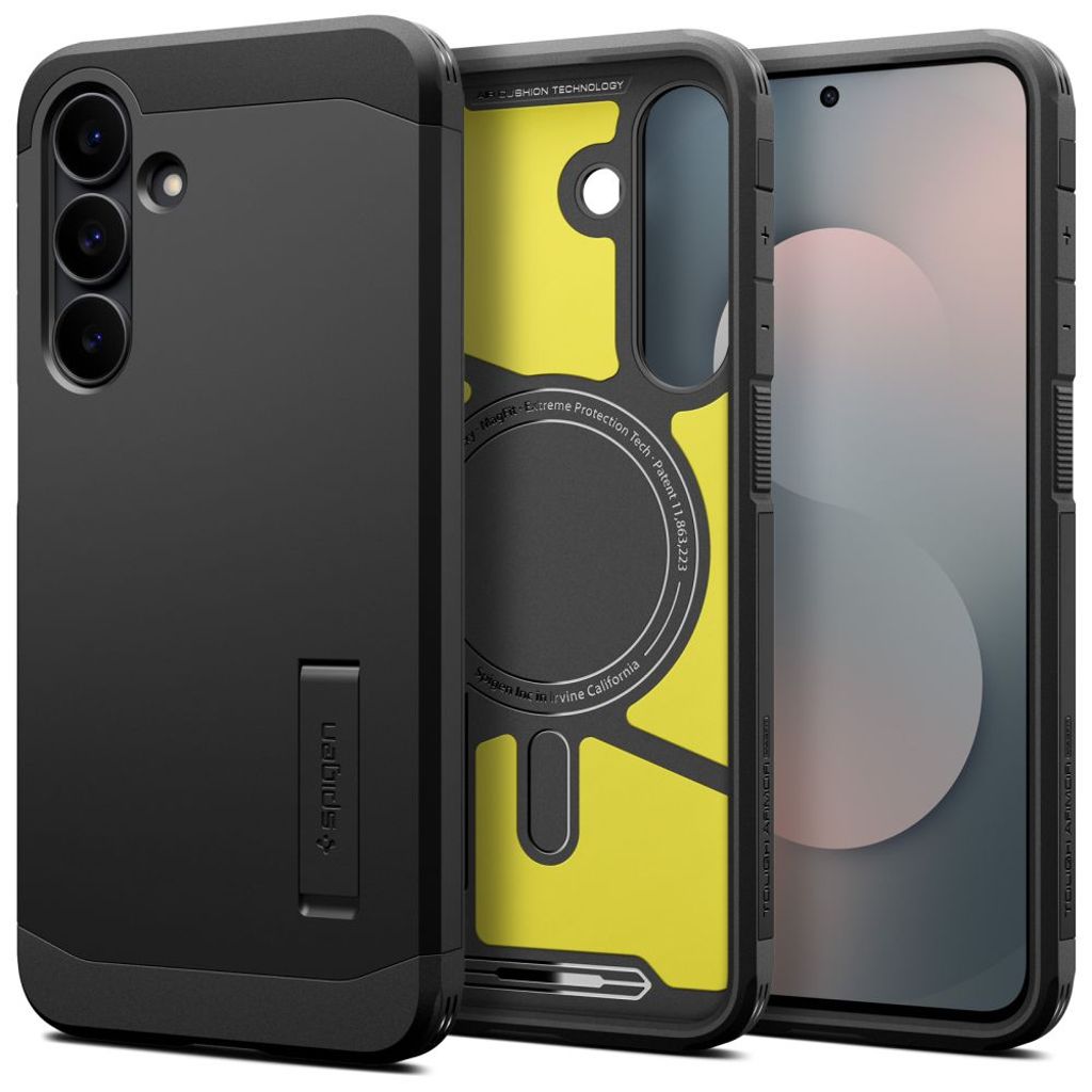 Spigen Tough Armor MagSafe Cover til Samsung Galaxy S25 FE - Sort/Gul