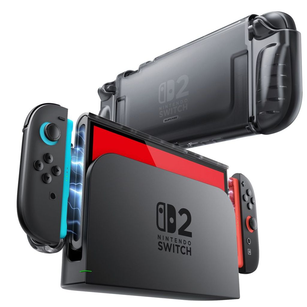 Supcase Crystal cover til Nintendo Switch 2 - Gennemsigtig Sort