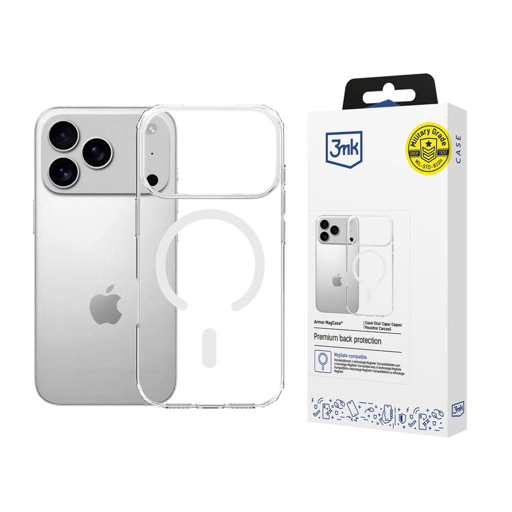 3mk Armor MagSafe Cover till iPhone 17 Pro Max - Gennemsigtig