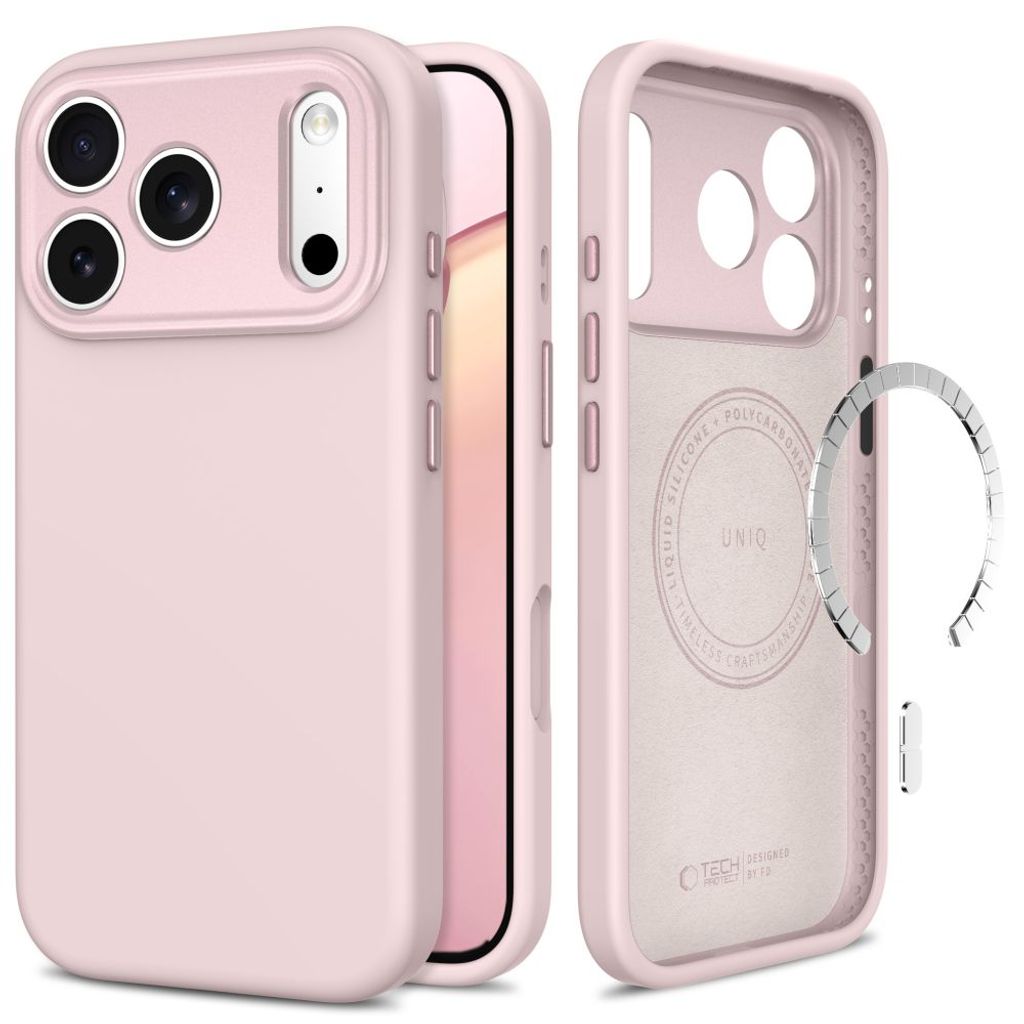 Tech-Protect Uniq CC MagSafe -kuori iPhone 18 Pro Max/17 Pro Max:lle - Vaaleanpunainen