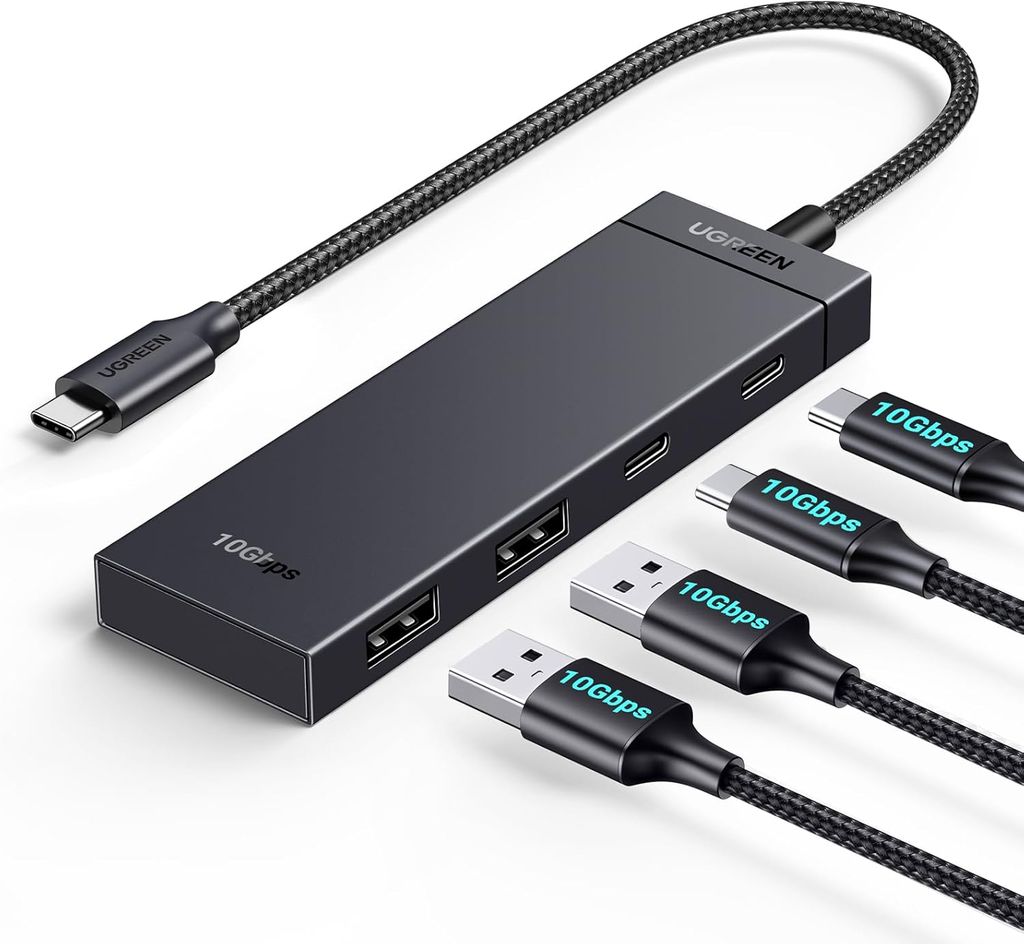 UGREEN CM806 USB-C-keskitin 4x USB-C, 0.5m - Musta