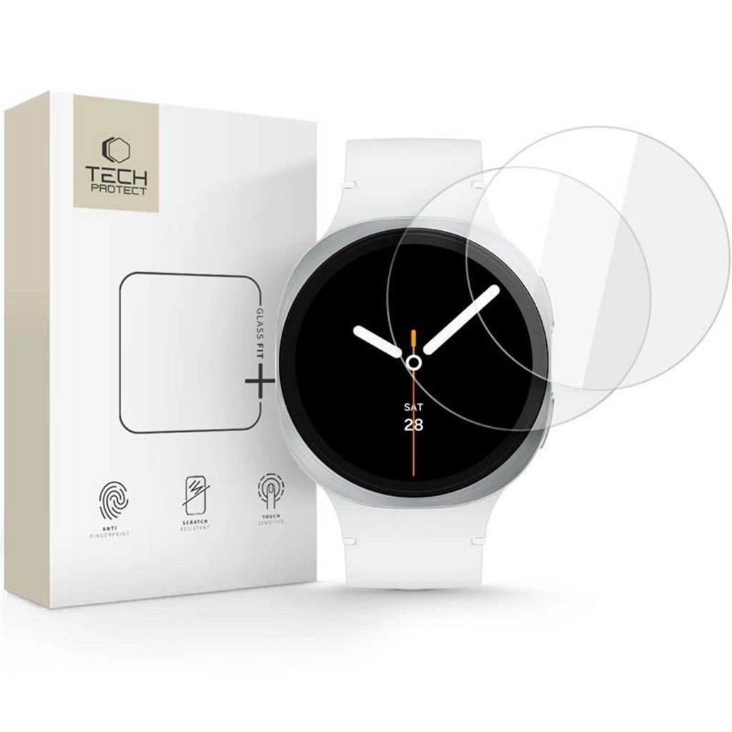 Tech-Protect Glass Fit+ skärmskydd 2-pack för Samsung Galaxy Watch 8 40mm - transparent