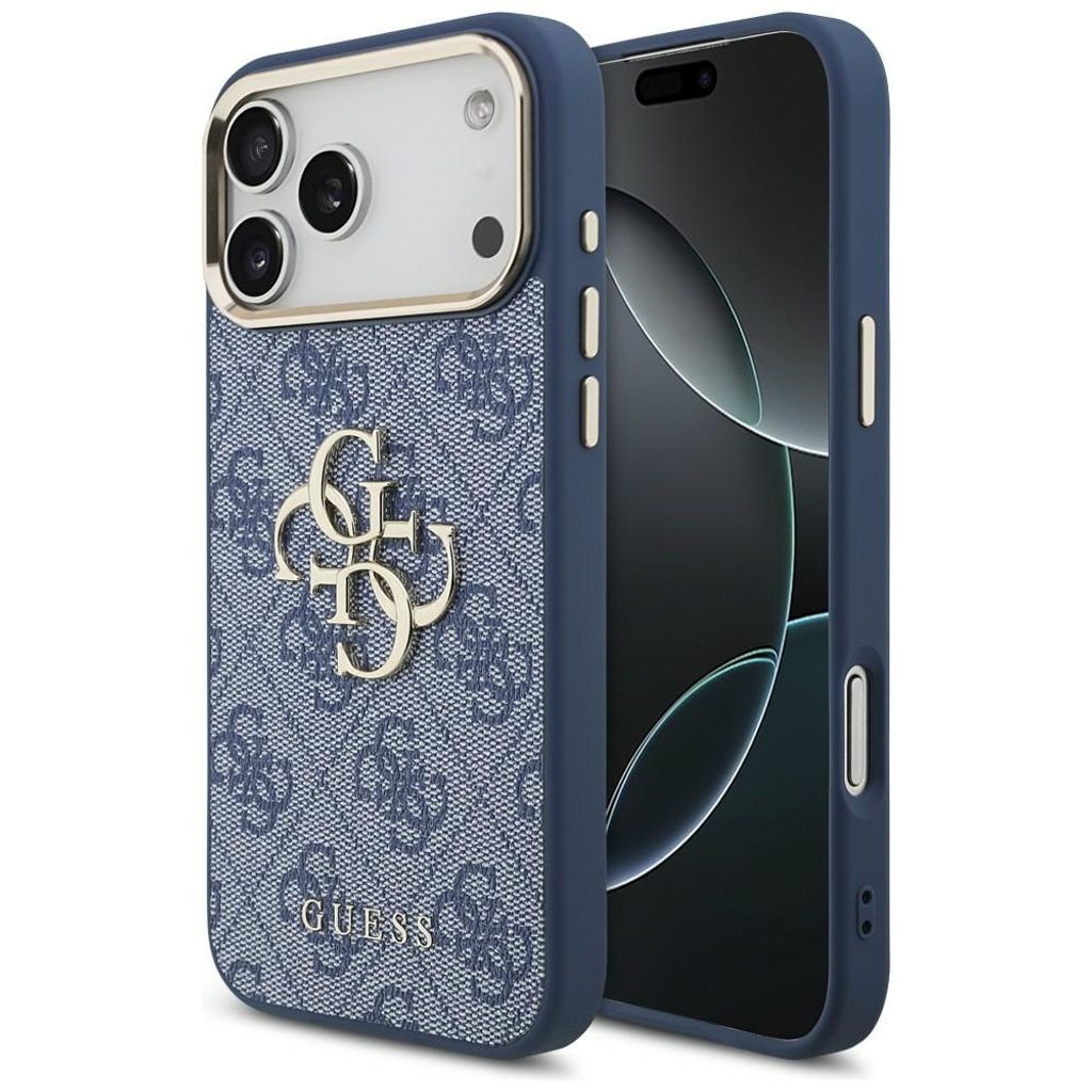 Guess 4G Classic Logo -kuori iPhone 18 Pro Max/17 Pro Max:lle - Sininen/Kulta