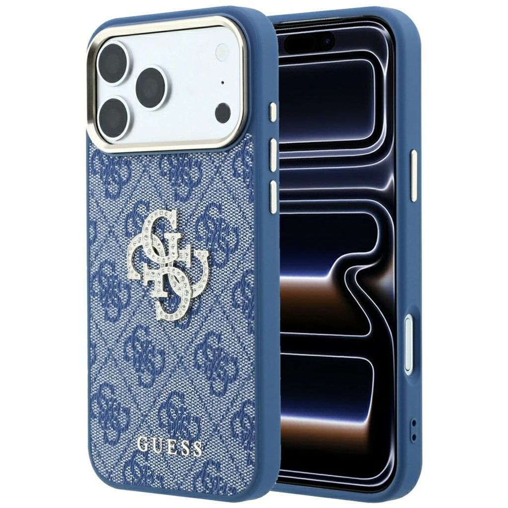 Guess Big Strass Logo 4G -kuori  iPhone 18 Pro Max/17 Pro Max:lle - Sininen