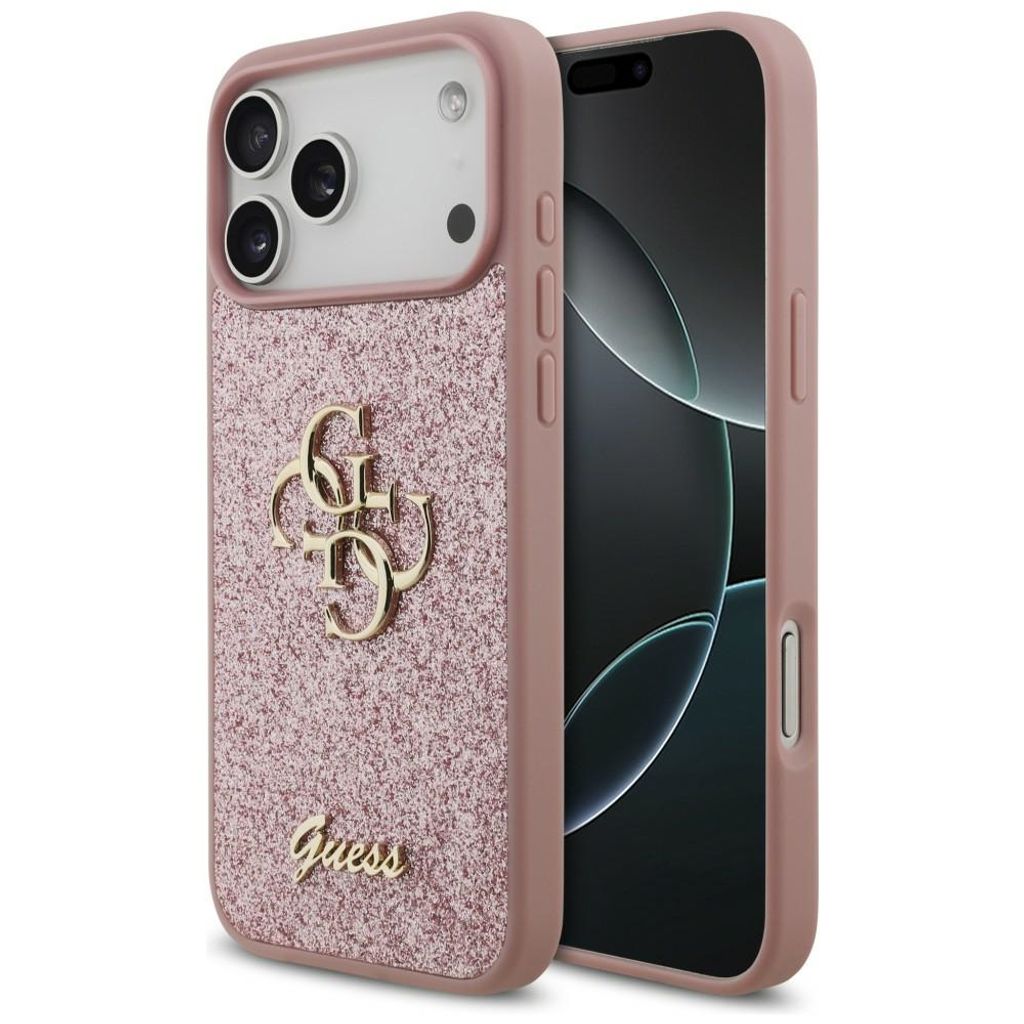 Guess 4G Glitter -kuori  iPhone 18 Pro/17 Pro:lle - Vaaleanpunainen
