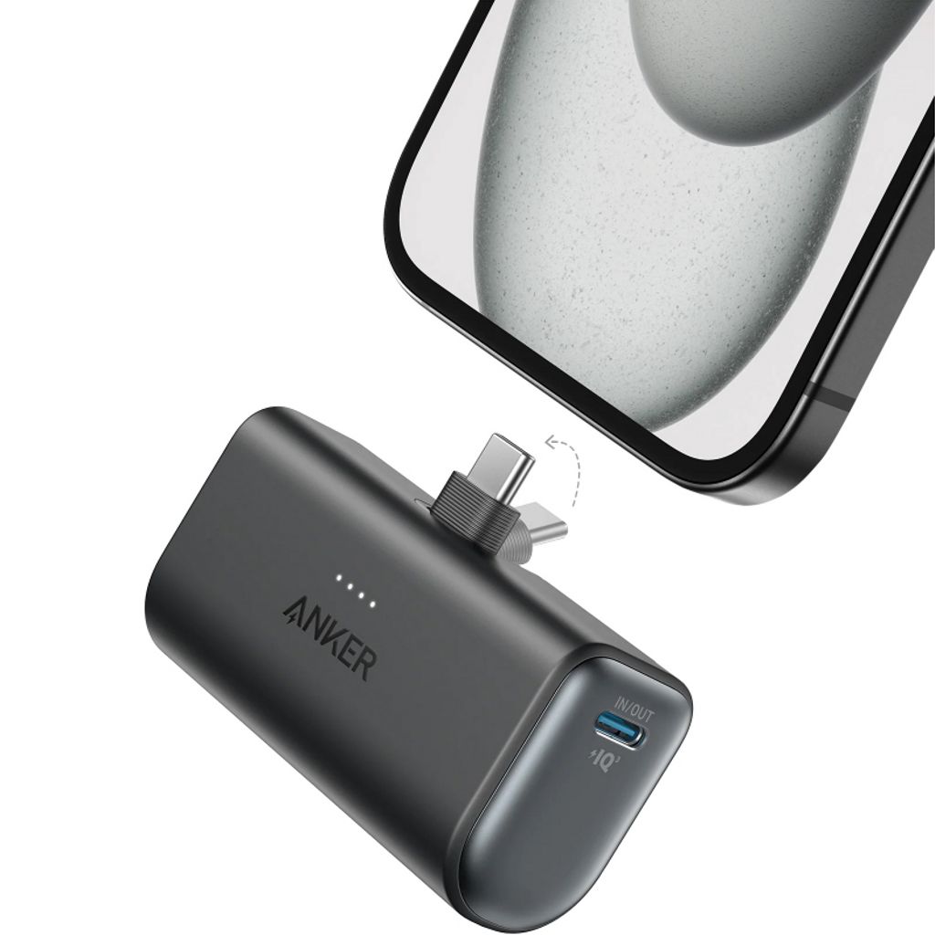 Anker Nano Powerbank 5000 mAh 22.5W - USB-C, Svart