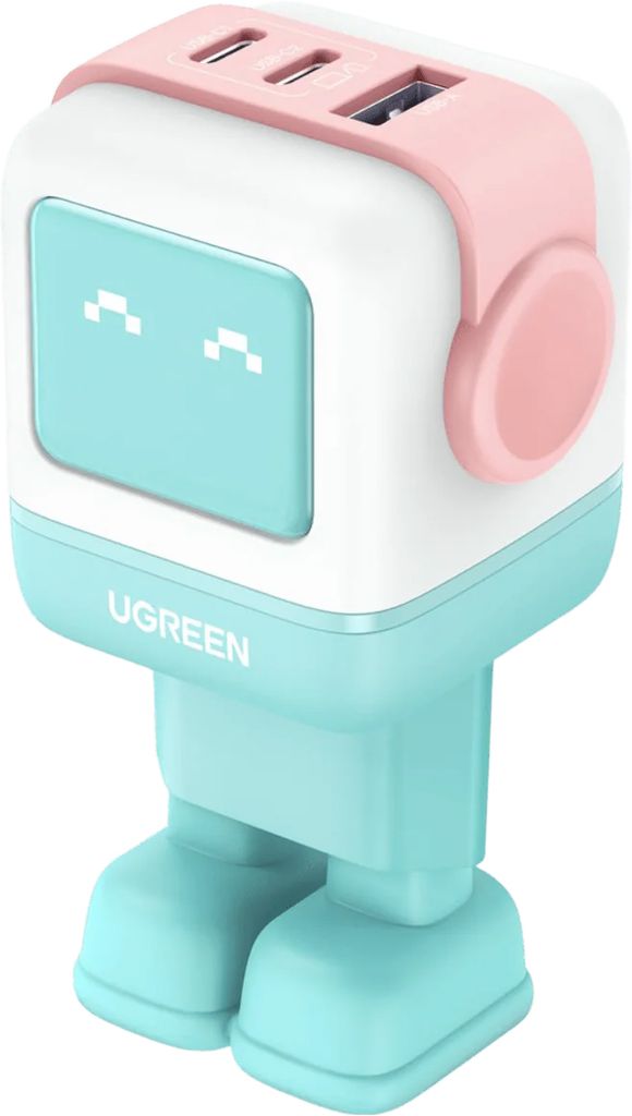 UGREEN CD361 Uno väggladdare USB-C/USB-A 65W – Blå/Rosa