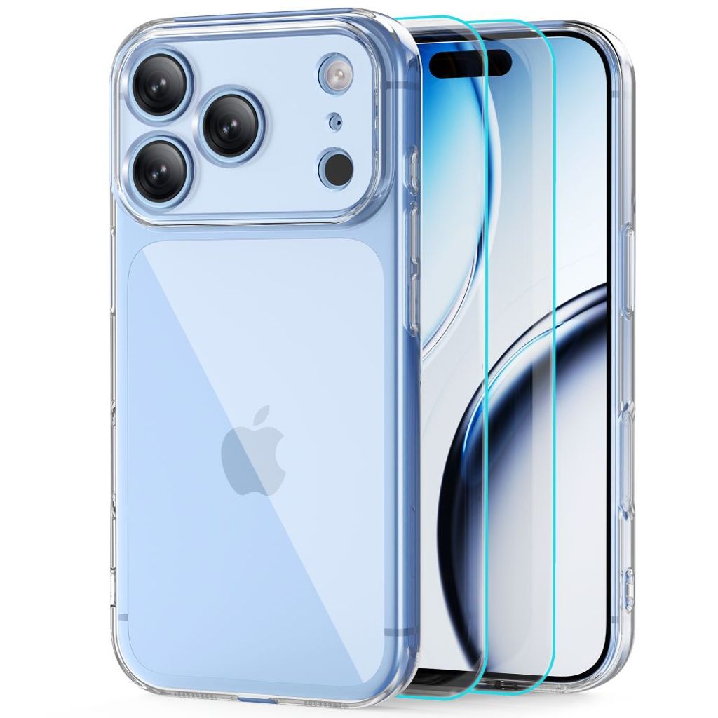 Tech-Protect iPhone 18 Pro/17 Pro Kuori + 2-pakkaus Näytönsuoja - Läpinäkyvä