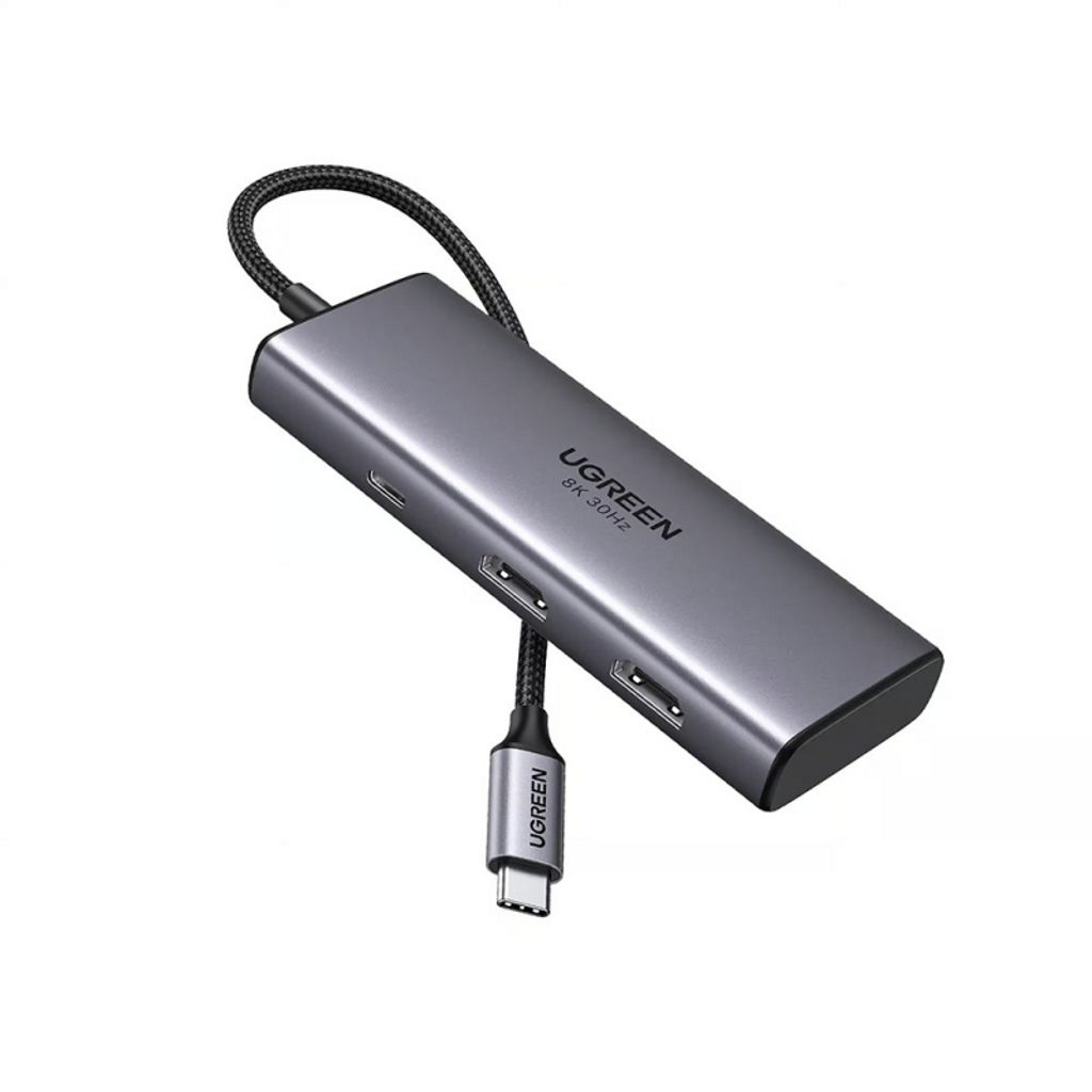 UGREEN USB-C-keskitin 2x USB-A/2x USB-C/2x HDMI - Harmaa