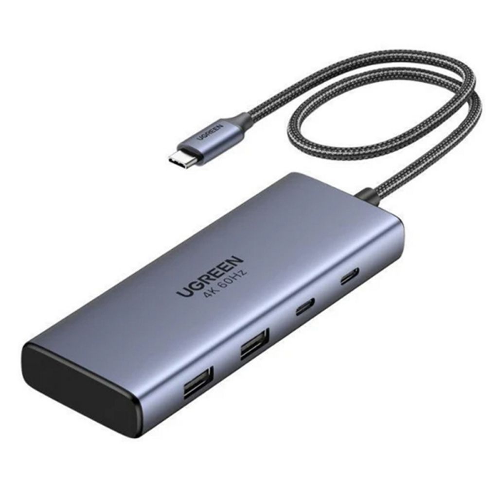 UGREEN USB-C-keskitin 2x USB-A/3x USB-C/2x HDMI - Harmaa