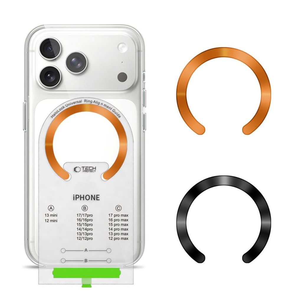 Tech-Protect MMP-210 MagSafe 2-pack magnetring – orange / svart