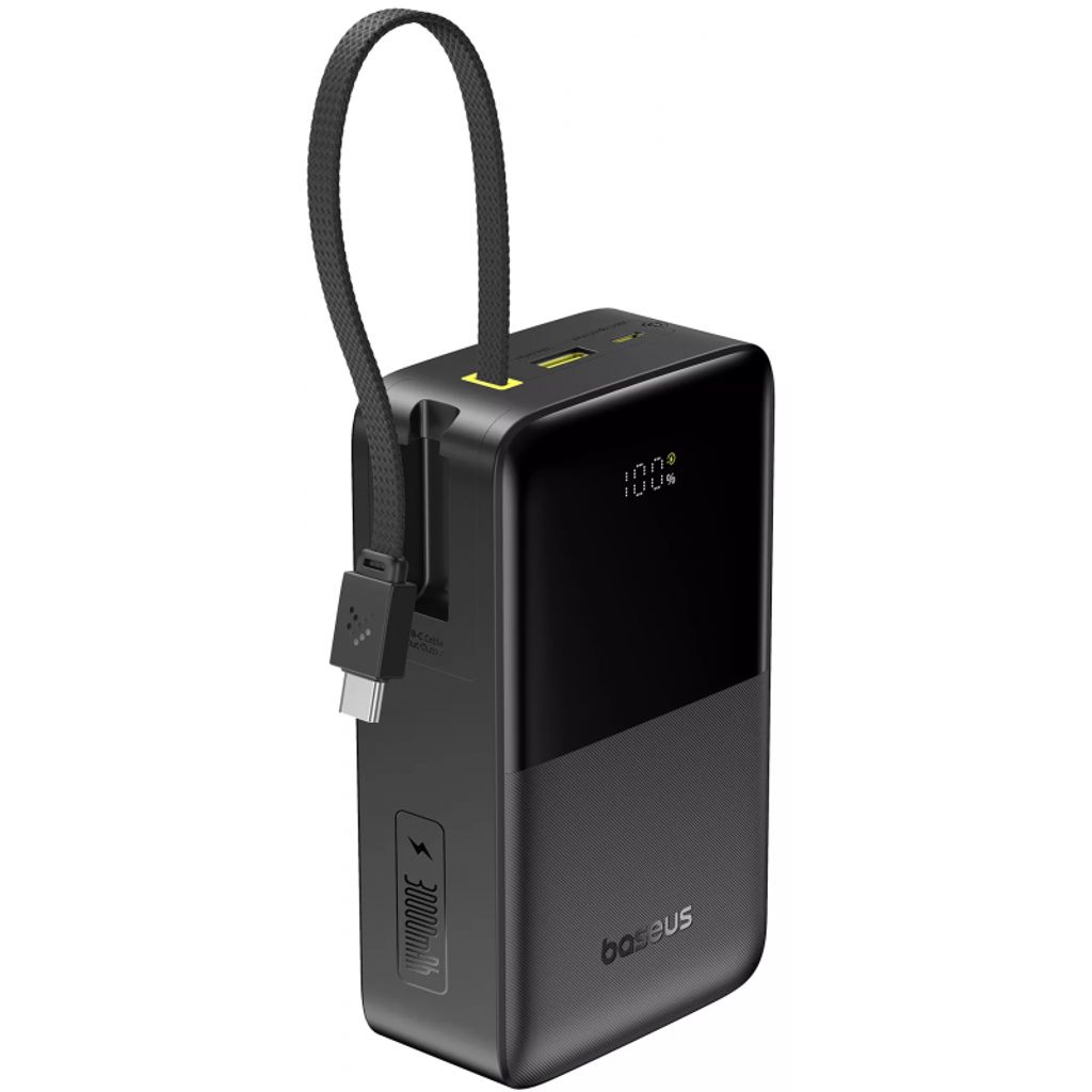 Baseus Powerbank EnerFill Bipow2 Pro 30000mAh 22.5W QC/PD + USB-C-kabel - Svart