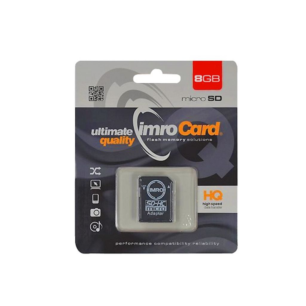Imro microSDHC Memory Card 8 GB Class 4 + SD Adapter