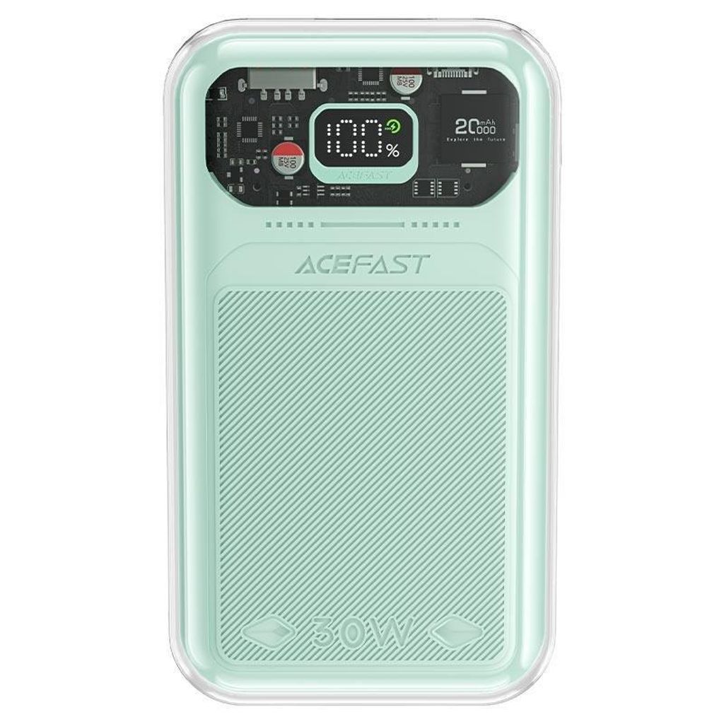 Acefast Sparkling Series M2 powerbank 20000mAh 30W hurtigopladning – grøn
