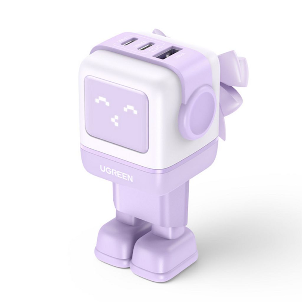 UGREEN Uno GaN Vegglader 65W PD USB-C/USB-A – Lilla