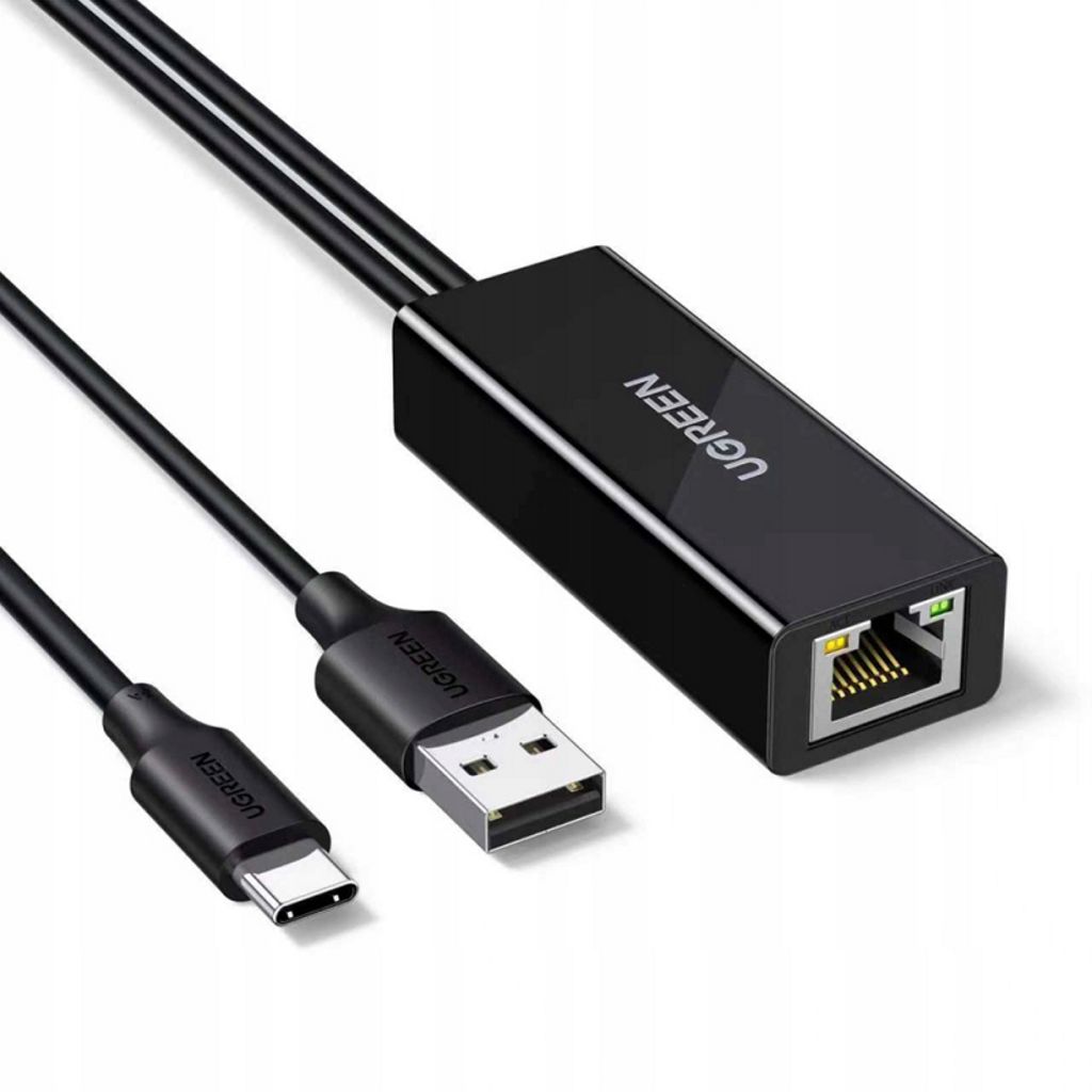 UGREEN CR110 Ethernet-adapter RJ45, USB/USB-C - svart