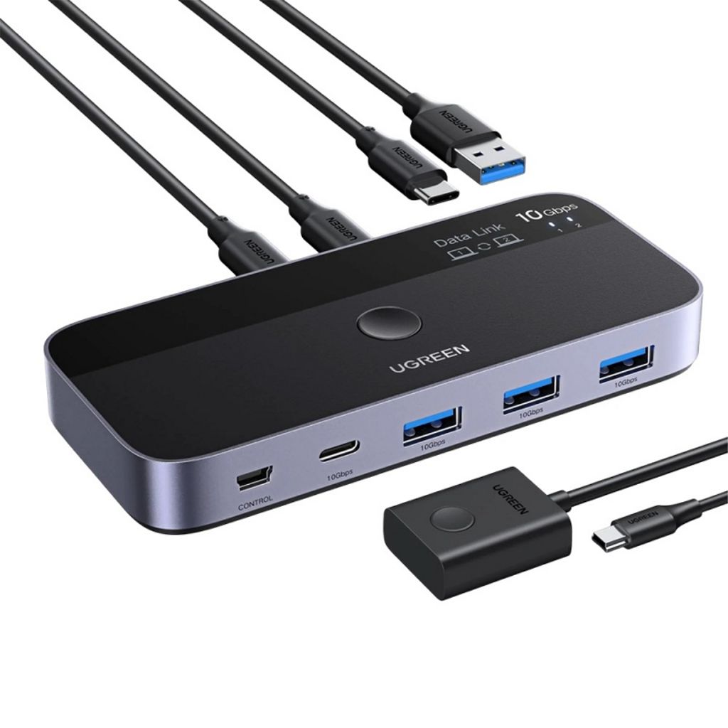 UGREEN CM691 USB-kytkin 3x USB-A 3.2 / 1x USB-C / 1x miniUSB - musta