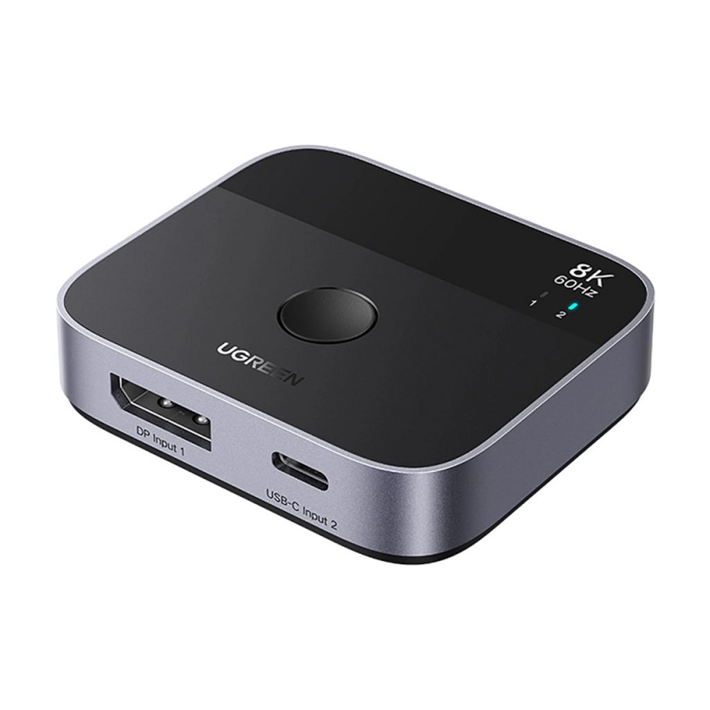 UGREEN 65878 DisplayPort / USB-C-bryter – svart