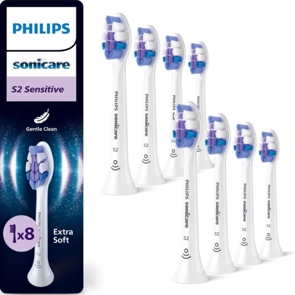 Philips Sonicare S2 Sensitive -harjaspäät, 8 kpl - Valkoinen