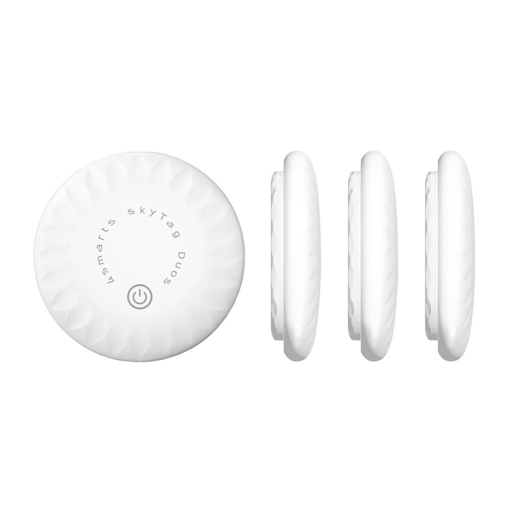 4Smarts SkyTag Duos Bluetooth-tracker, sett med 4 – hvit
