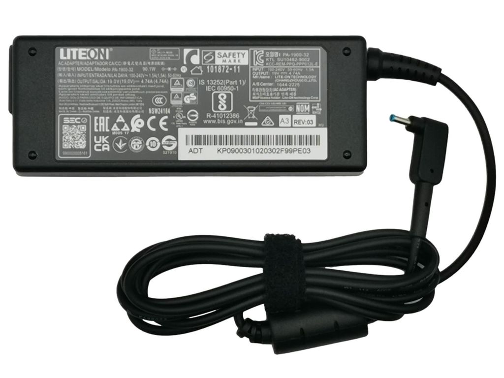 Acer AC Adapter 90W / 4.74A / 19V / 1.1 x 3 x 7.7mm - Blue