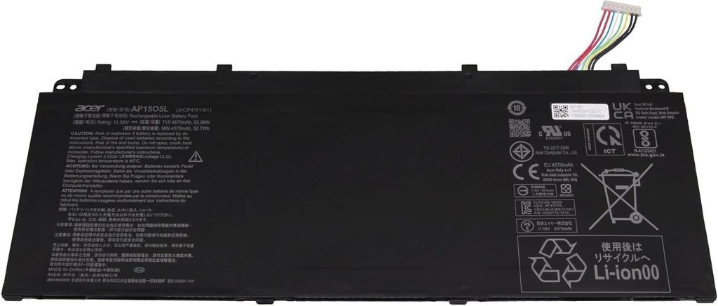 Acer Battery 4670mAh / 53.9 Wh  / 3 Cells / 11.55V