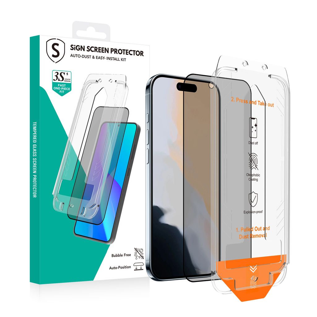 SiGN Skjermbeskytter iPhone Air – EZ Apply med støvfri applikator