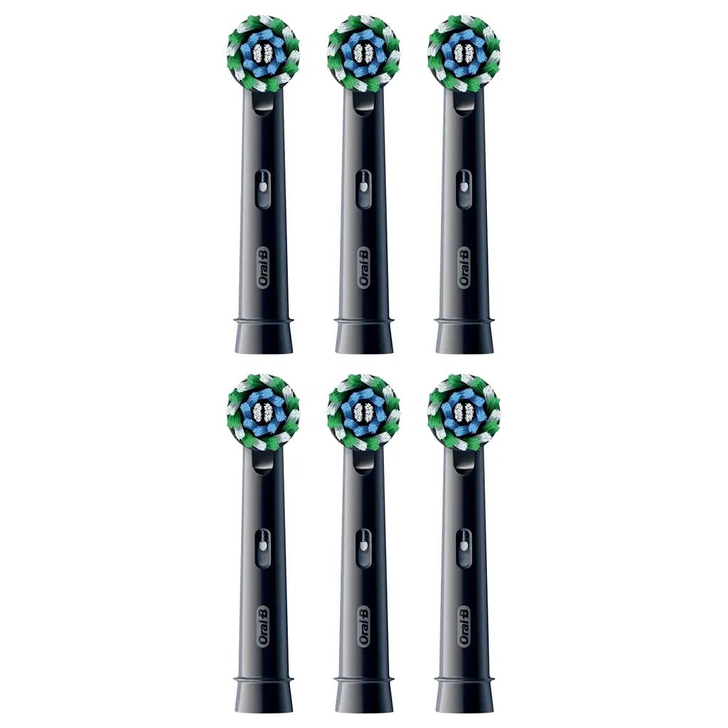 Oral-B Cross Action tandbørstehoveder, 6-pak – Sort