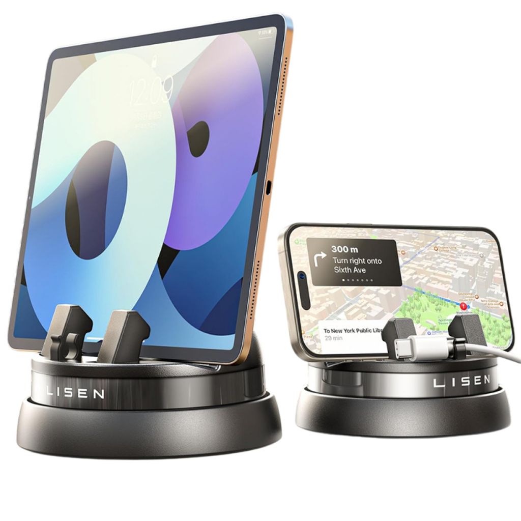 Lisen Bilholder til Telefon/Tablet 6mm-13mm Tykkelse - Sort