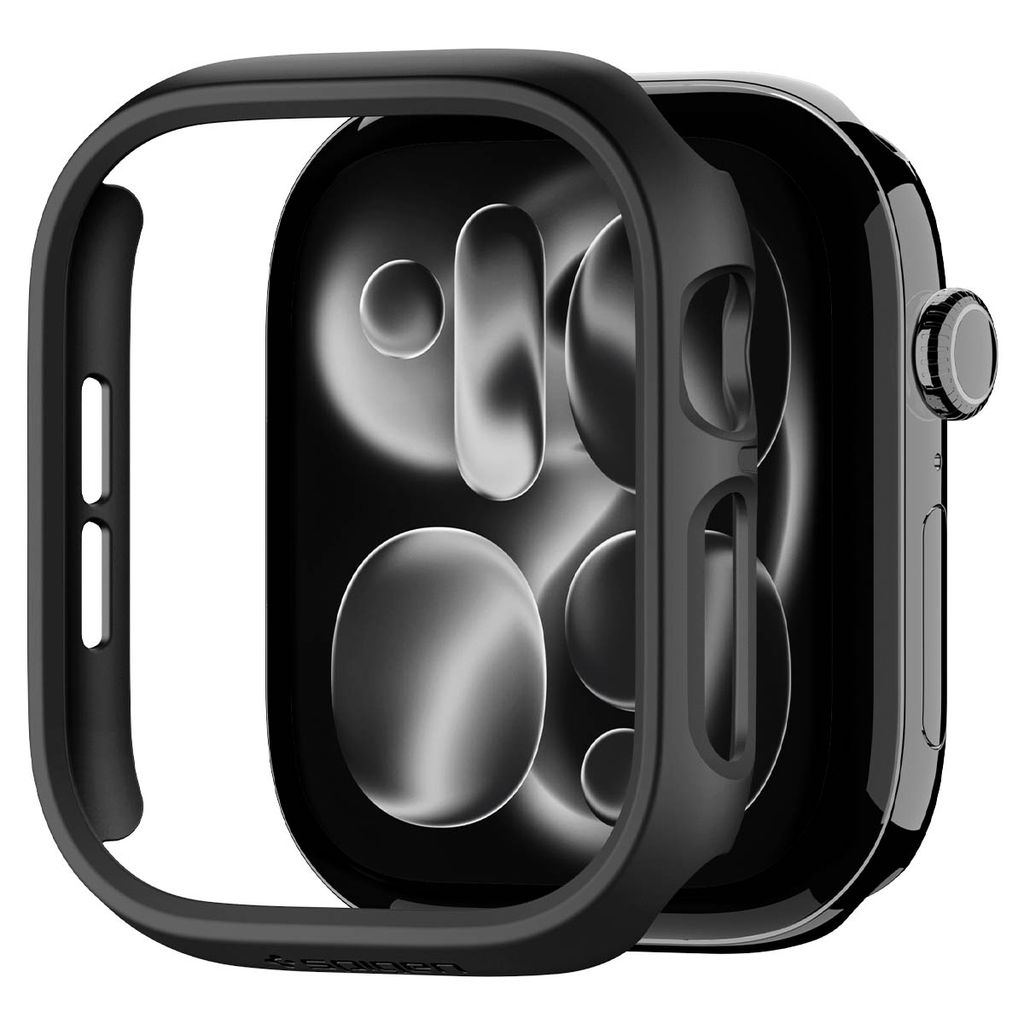 Spigen Thin Fit Cover til Apple Watch 12 (46mm) - Sort