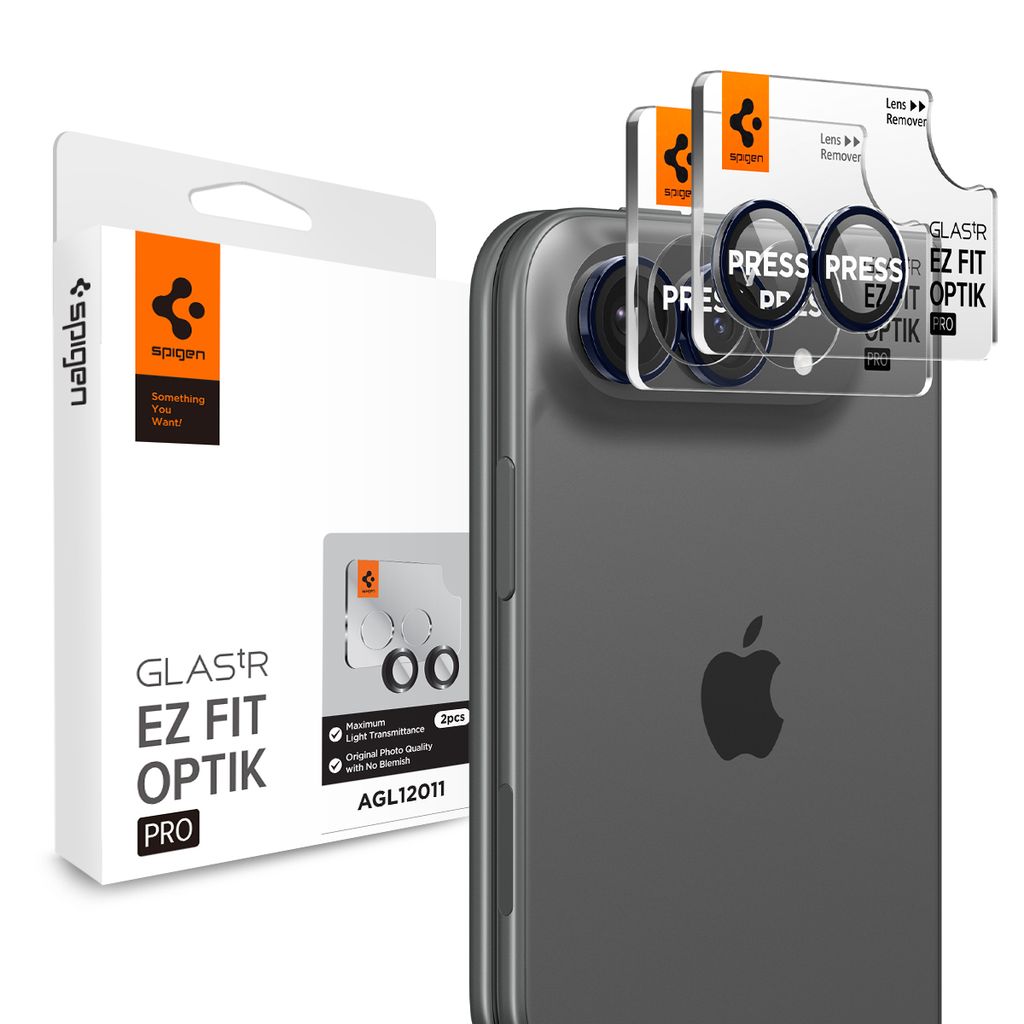 Spigen Glas.tR EZ Fit Optik Pro Linsskydd 2-pack till iPhone Duo - Svart