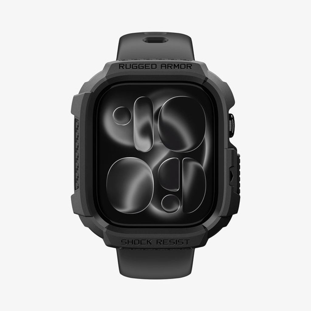 Spigen Apple Watch 12 (46mm) kuori Rugged Armor - Musta