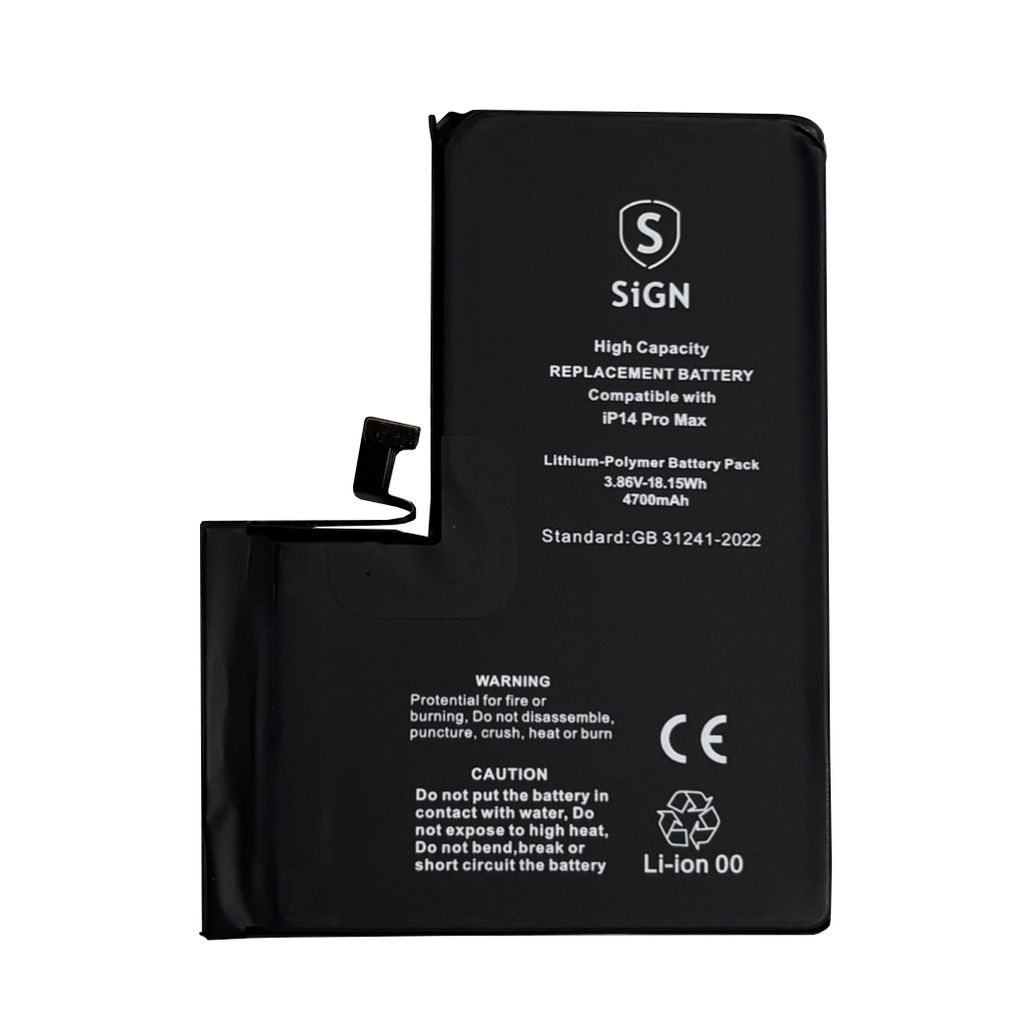 SiGN iPhone 14 Pro Max Korkean kapasiteetin akku - 4770mAh
