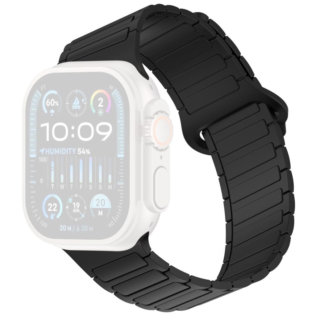 Apple Watch 42/41/40/38mm Klockarmband i Silikon Magnetisk Loop - Svart