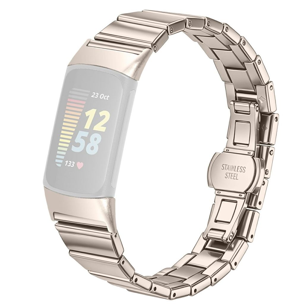 Fitbit Charge 6 / Charge 5 Urrem Rustfrit Stål – Sølv