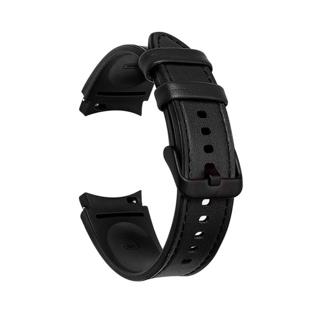 Samsung Galaxy Watch6/5/5 Pro/4 Klockarmband i Läder – Svart
