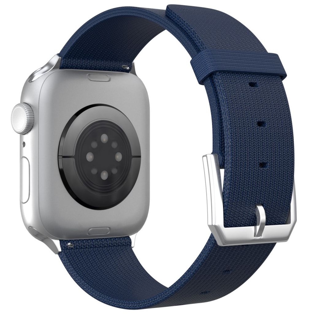 Apple Watch 49 / 46 / 44 / 42mm Säädettävä nailoninen kellonranneke - Tummansininen