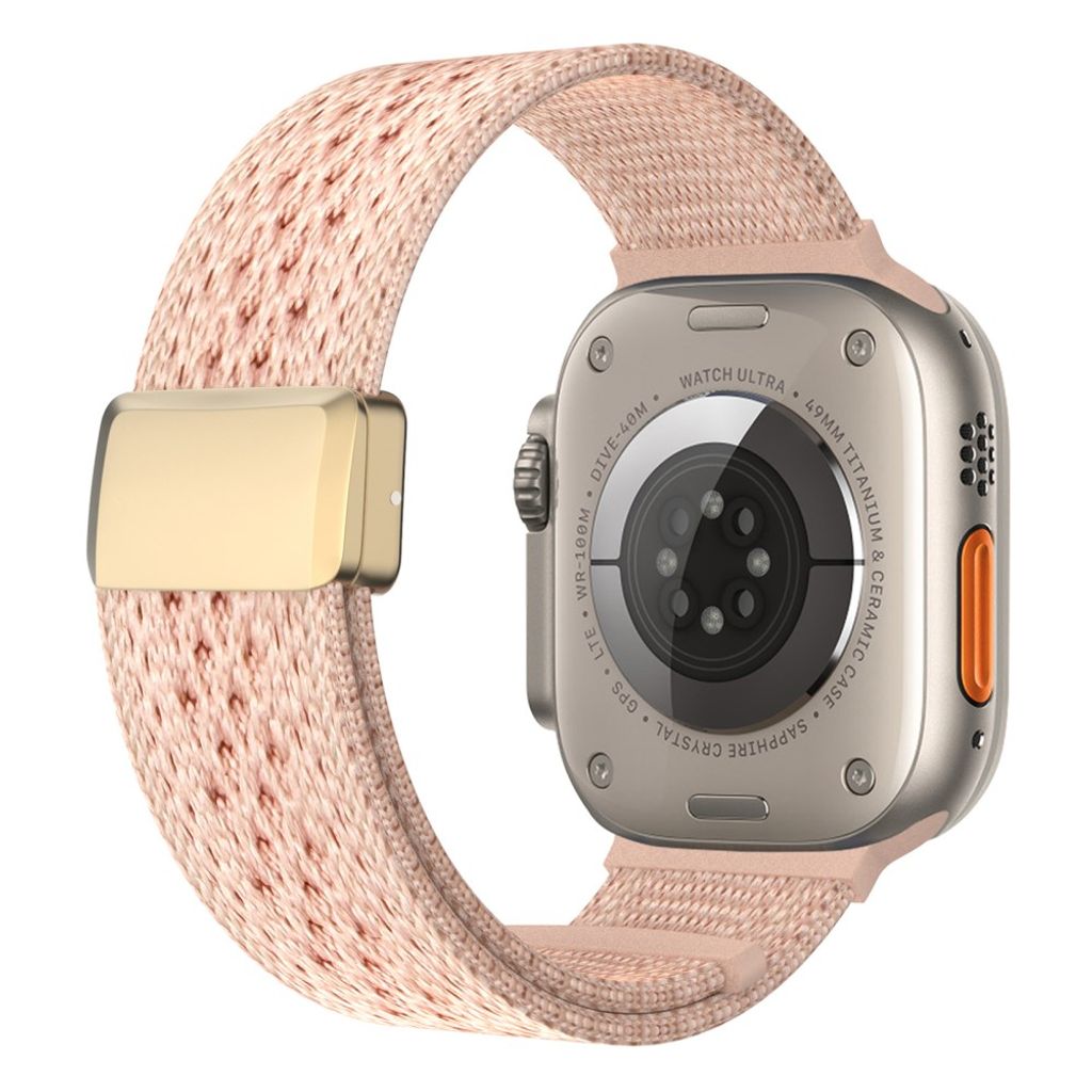 Apple Watch 42/41/40/38mm Klokkereim i nylonblonderdesign - Rosa