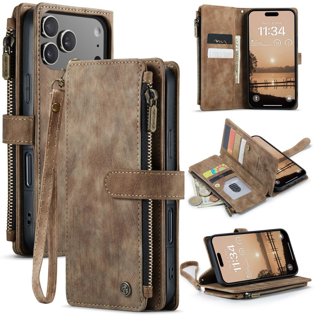 CASEME iPhone 17 Pro Fodral med Stativ - Brun