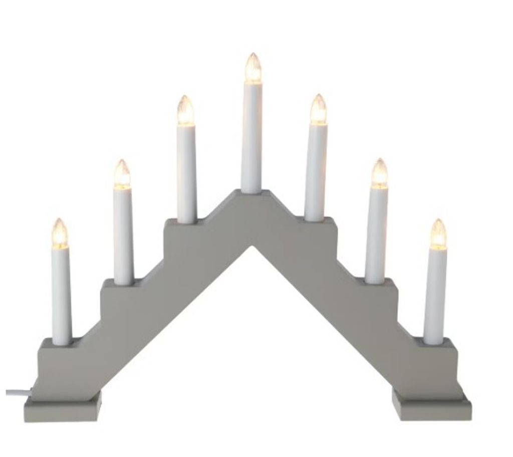 Northlight Anna Houten Adventskandelaar Beige 7 Lichtjes 38x31cm