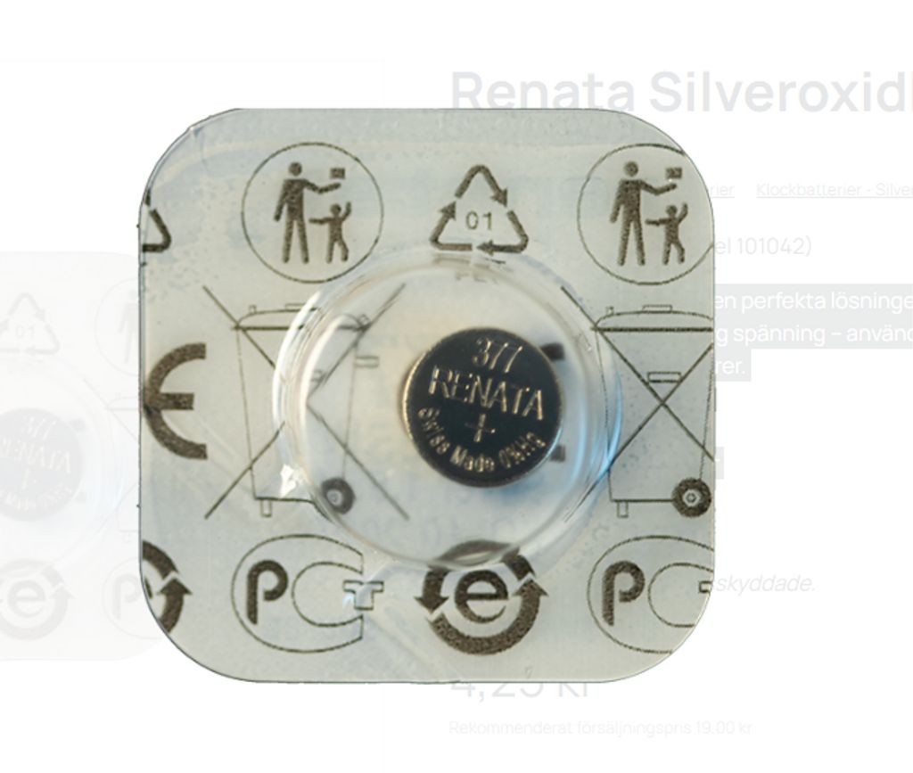 Renata sølvoxidbatteri 377, 1-pak