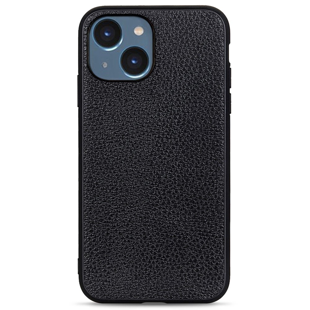 Genuine Leather iPhone 14 Plus kuori - Musta