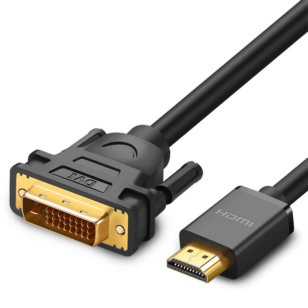 UGREEN HDMI hane till DVI hane kabel, dubbelriktad, 2m - Svart